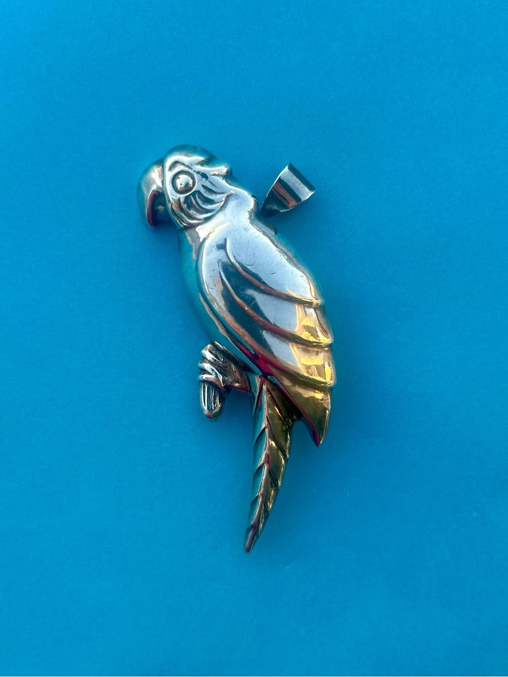 Vintage Sterling Silver Parrot Pendant & Brooch - Dual Purpose!